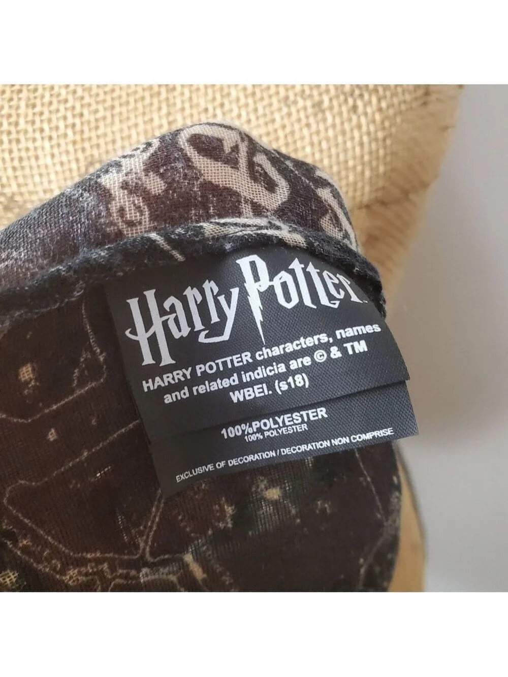 Harry Potter Infinity Scarf Marauders Map Black Gold